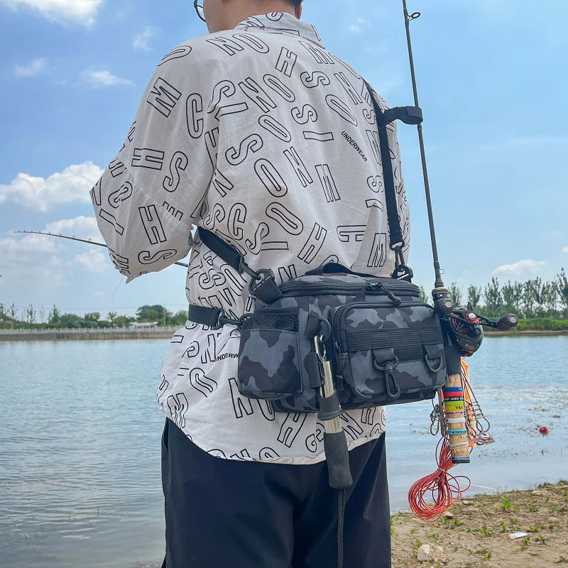 Black Fishing Tackle Shoulder  - Fish Finder Case ulasan dan harga